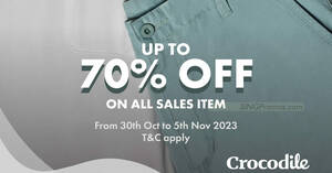 Featured image for Crocodile Atrium Sale at Changi City Point till 5 Nov 2023