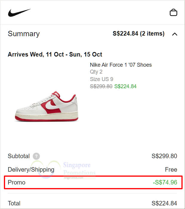 Nike air force 1 discount code online