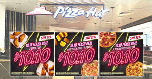Featured image for (EXPIRED) Pizza Hut S’pore offering up to 67% off deals for takeaway and delivery orders till 18 Oct 2023