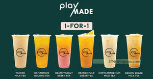 Featured image for PlayMade offering 1-for-1 on top-selling drinks at new Sengkang Grand Mall outlet till 29 Oct 2023