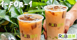 Featured image for R&B Tea offering 1-for-1 Premium Da Hong Pao Coconut Latte at all outlets on Saturday, 28 Oct 2023