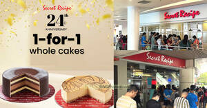 Featured image for (EXPIRED) Secret Recipe offering 1-for-1 whole cakes at Vivocity & Toa Payoh HDB Hub outlets on Sat, 14 Oct 2023