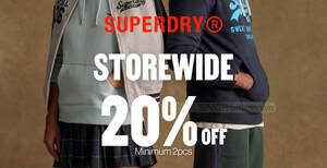Featured image for Superdry S’pore offering 20% off storewide (min 2 items) this October 2023