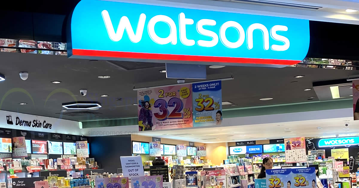 Featured image for Watsons S'pore Holiday Sale promo offers up to $42 off at online store till 21 Dec 2023