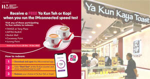 Featured image for Ya Kun Kaya Toast offering free cup of Hot Teh or Kopi when you run a mobile app speed test till 15 Dec 2023