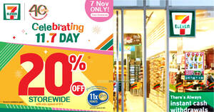 Featured image for 7-Eleven S’pore celebrates 7.11 Day with 20% off storewide on 7 Nov 2023