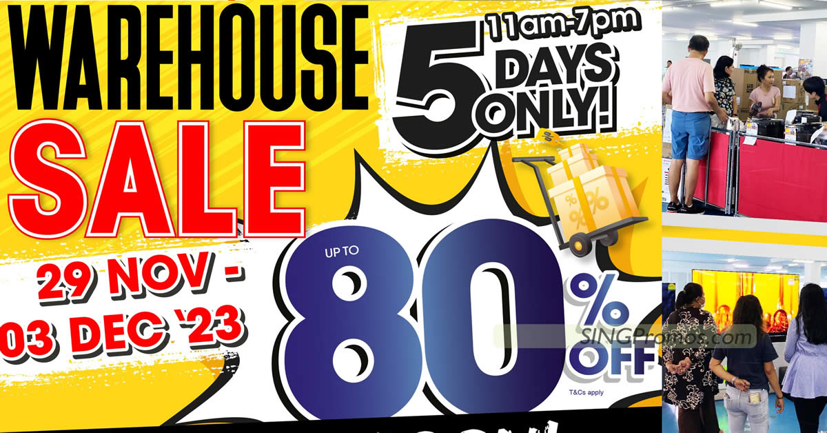 Featured image for Best Denki Warehouse Sale has discounts of up to 80% off from 29 Nov - 3 Dec 2023