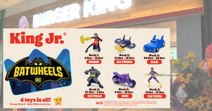 Featured image for Burger King S’pore offering Batwheels toys with every King Jr. meal till 17 Dec 2023