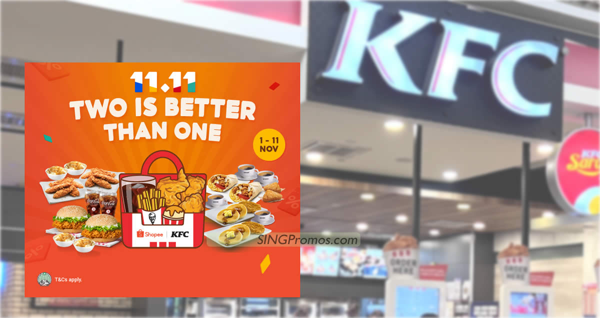 Featured image for KFC S'pore offering 11 Shopee exclusive finger-licking good deals till 11 Nov 2023
