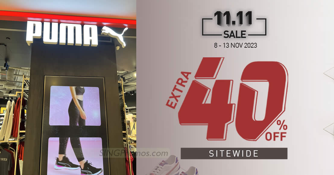 Featured image for PUMA S'pore 11.11 Sale promo offers 40% off over 1,600 selected items online till 14 Nov 2023