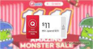 Featured image for Qoo10 S’pore offering $11 1.1.11 Amazing Sale cart coupons till 13 Nov 2023