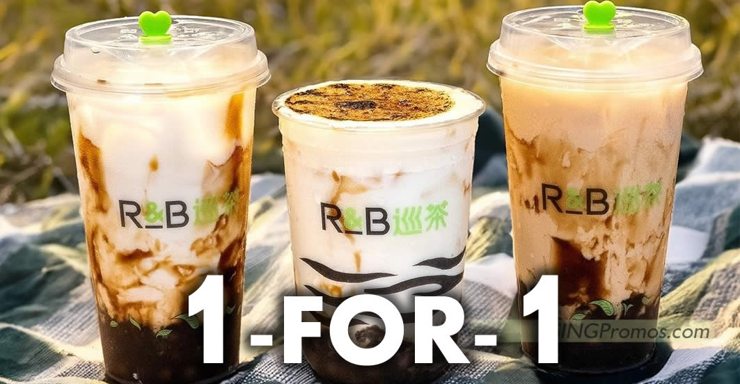 Featured image for R&B Tea offering 1-for-1 signature Brown Sugar Boba drinks at almost all outlets on Saturday, 25 Nov 2023
