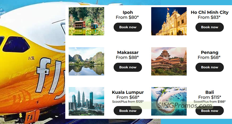 Featured image for Scoot S'pore latest sale offers fares from S$68 to over 15 destinations till 4 Dec, travel up to Mar 2024
