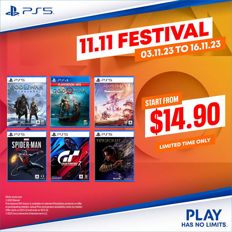 Sony 11.11 Festival promotion offers up to S$160 off PlayStation 5 ...