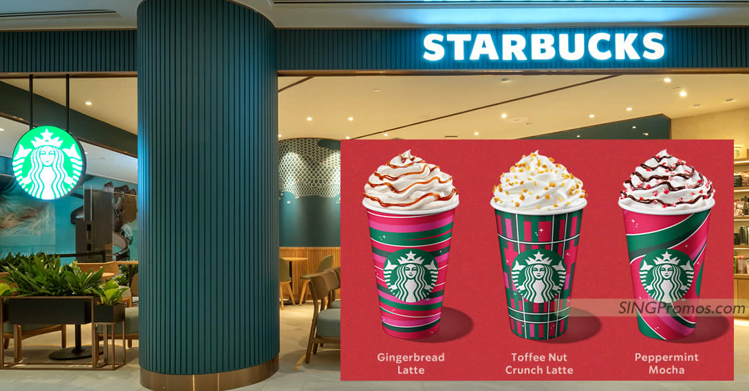 Featured image for Starbucks S'pore offering 50% off Christmas beverages at all stores on 7 Dec 2023, 5pm - 7pm