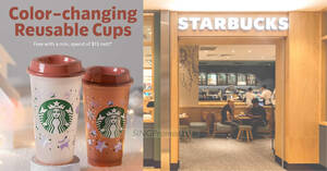 Featured image for Starbucks S’pore free Colour-changing Reusable Cup with $15 spend for Green/Gold members from 14 Nov 2023