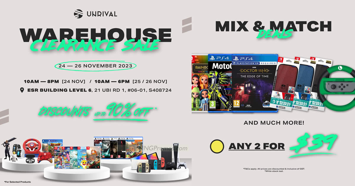 Featured image for Unrival Gaming Warehouse Sale from 24 - 26 Nov 2023