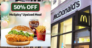 Featured image for Enjoy 50% off McDonald’s McSpicy Meal Upsized at S’pore outlets on Monday, 4 Dec 2023