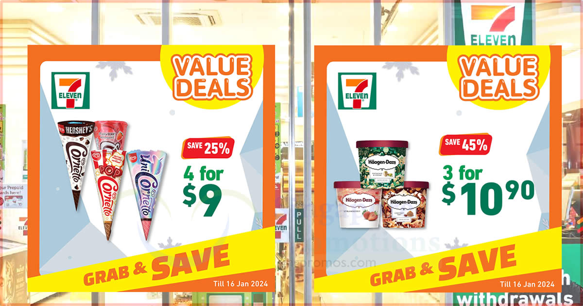 Featured image for 7-Eleven offers up to 45% off ice cream deals till 16 Jan, has Cornetto Royale, Magnum, Haagen Dazs and more