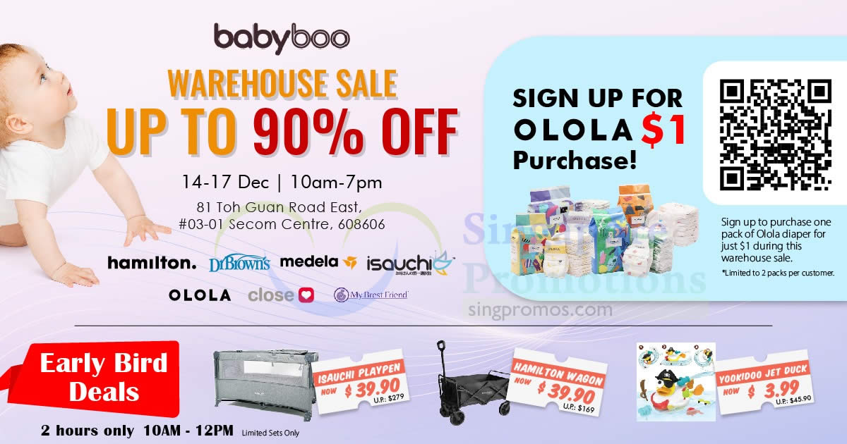 Featured image for Babyboo up to 90% off warehouse sale from 14 - 18 Dec 2023