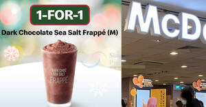 Featured image for (EXPIRED) Buy-1-Get-1-Free Dark Chocolate Sea Salt Frappé at McDonald’s S’pore outlets till 27 Dec 2023
