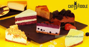 Featured image for Cat & the Fiddle has Buy-3-Get-3-Free sliced cakes till 3 Dec at almost all outlets, 12pm – 7:30pm daily