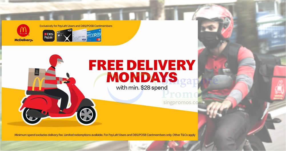 Featured image for McDelivery S'pore offering free delivery on Mondays with DBS/POSB cards from 11 Dec 2023