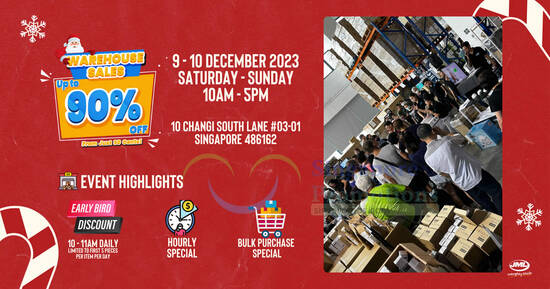 JML up to 90% off warehouse sale from 9 – 10 Dec 2023