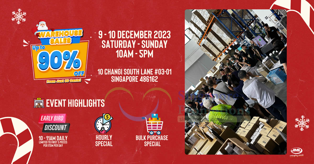 Featured image for JML up to 90% off warehouse sale from 9 - 10 Dec 2023
