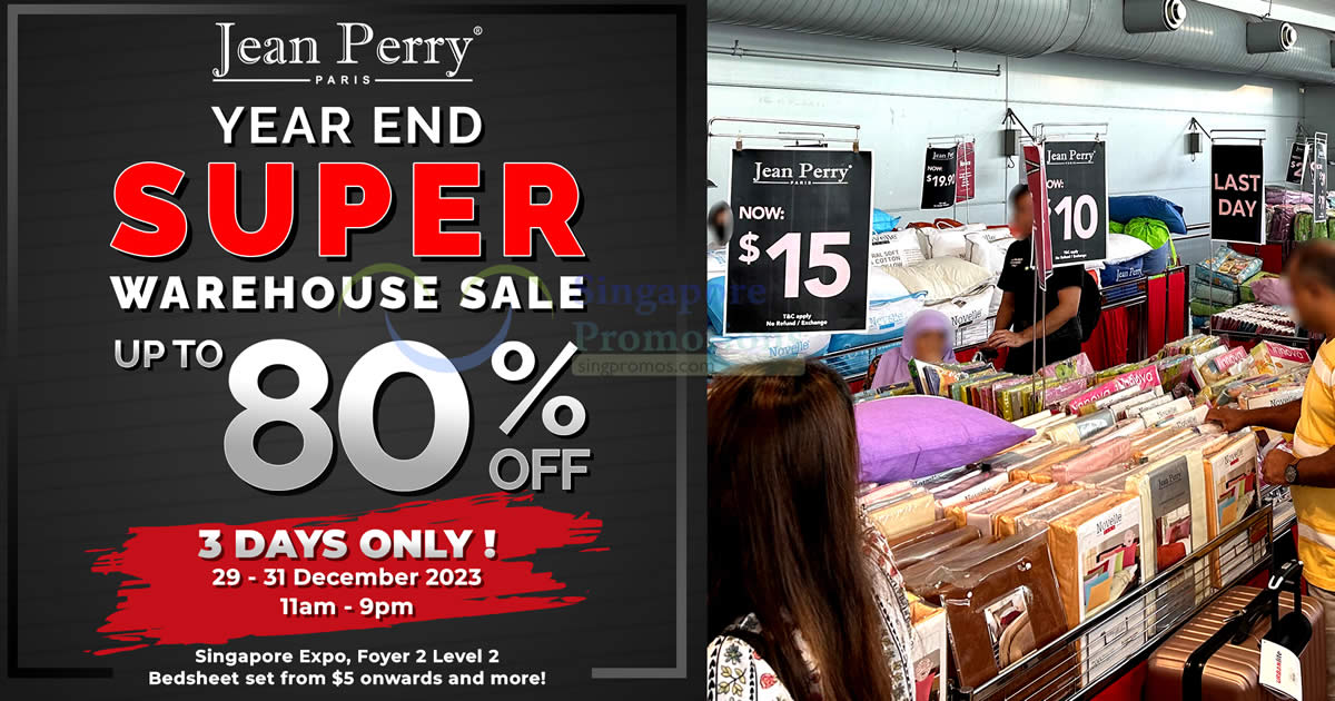 Featured image for Jean Perry up to 80% off warehouse sale from 29 - 31 Dec 2023