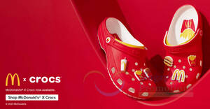 Featured image for McDonald’s S’pore x Crocs clogs decked with McDonald’s Jibbitz™ charms now available from 15 Dec 2023