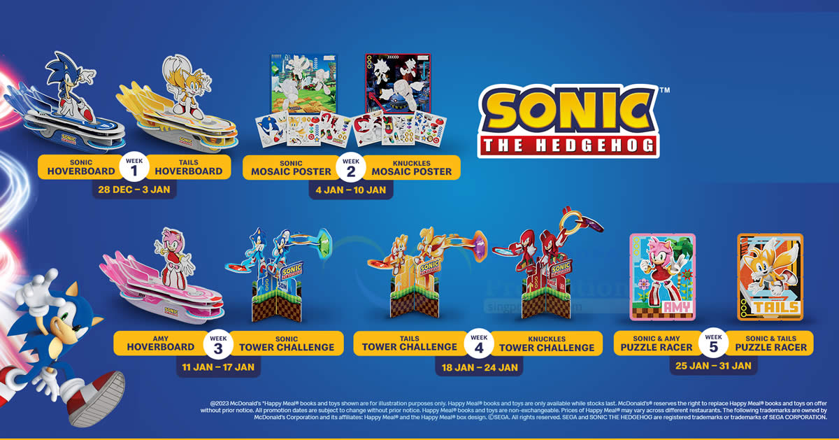 Featured image for McDonald's latest Happy Meal features Sonic the Hedgedog till 31 Jan at S'pore, new toys every Thursday