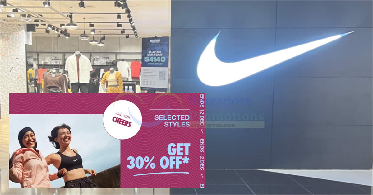 Featured image for Nike S'pore offering 30% off over 1,000 products with this 12.12 promo code till 12 Dec 2023