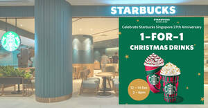 Featured image for (EXPIRED) Starbucks S’pore 1-FOR-1 on ALL Venti-sized Christmas Drinks from 12 – 14 Dec 2023, 2pm – 8pm