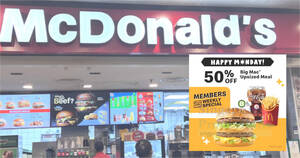 Featured image for (EXPIRED) 50% Off Big Mac Upsized Meal at McDonald’s S’pore stores on Monday, 22 Jan 2024