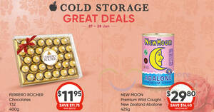 Featured image for Cold Storage 2-Days Specials till 28 Jan – Ferrero Rocher, New Moon NZ Abalone and more