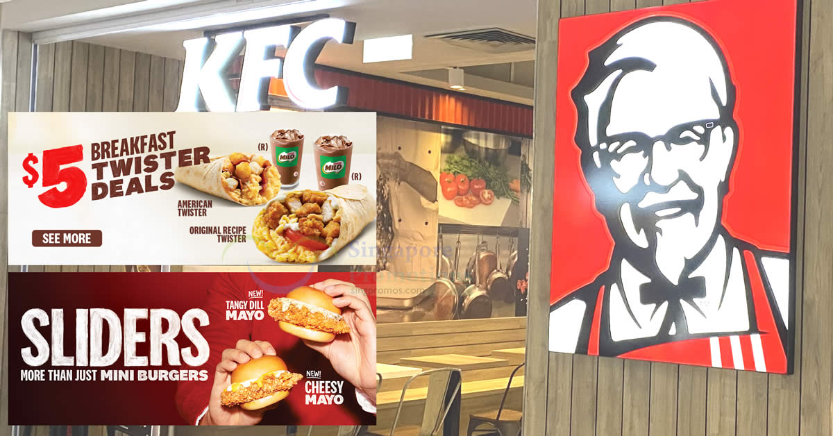Featured image for KFC S'pore has new Sliders and $5 Breakfast Twister Deals from 2 Jan 2024