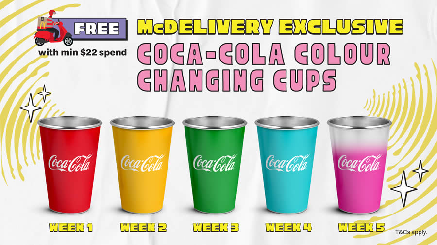 McDonald’s S’pore giving CocaCola Colour Changing cups via McDelivery