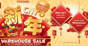 Featured image for (EXPIRED) Toyogo Warehouse Sale from 20 – 21 Jan and 27 – 28 Jan (weekends)