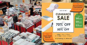 Featured image for (EXPIRED) AKEMI CLEARANCE SALE! Crazy deals up to 70% off + EXTRA 50% off and MORE at i12KATONG from 4 – 17 Mar 2024