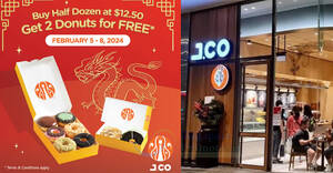 Featured image for J.CO Donuts buy half dozen donuts, get free 2pcs donuts at S’pore outlets till 8 Feb 2024