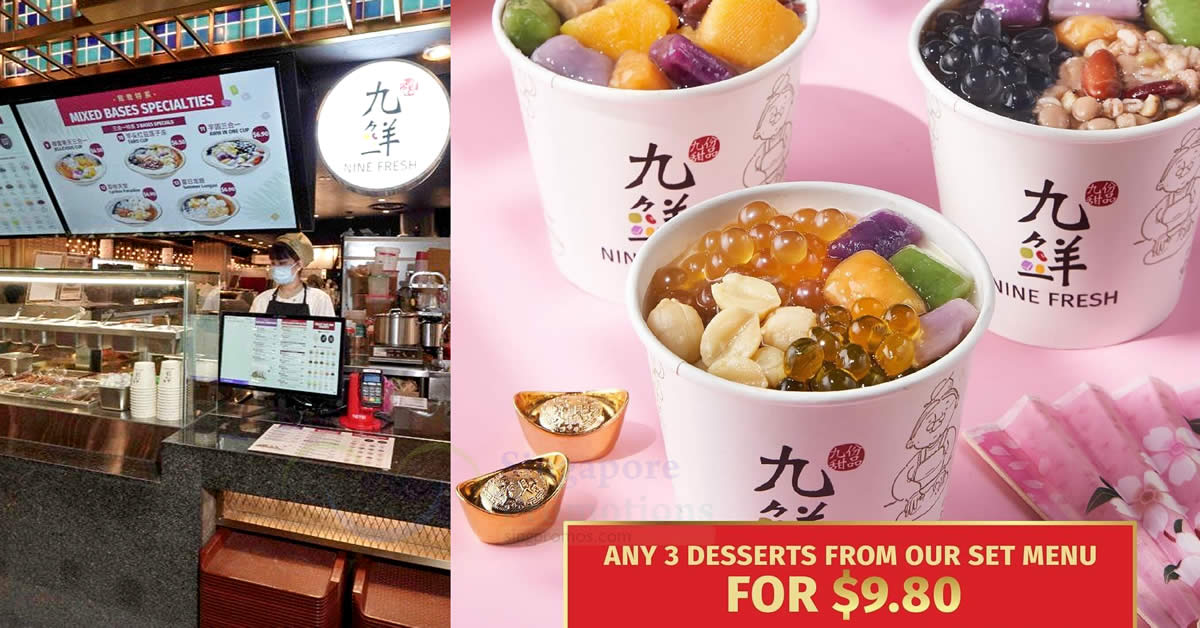 Featured image for Nine Fresh offering 3-for-$9.80 desserts deal at almost all outlets till 18 Feb 2024