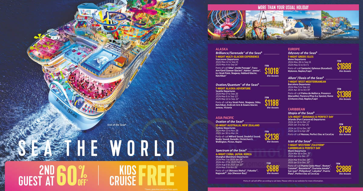 Location Map Royal Caribbean Cruise offers at NATAS Mar 2024 from 1