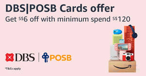 Featured image for (EXPIRED) DBS/POSB Cardholders Enjoy S$6 Discount on Amazon.sg on Mondays till 29 Apr 2024