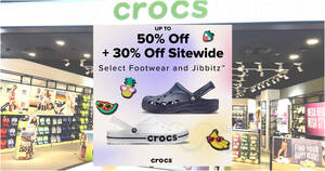 Featured image for (EXPIRED) Crocs’ S’pore online FriYay Flash: Save 50% on Styles + Extra 30% Off Sitewide till 24 March 2024