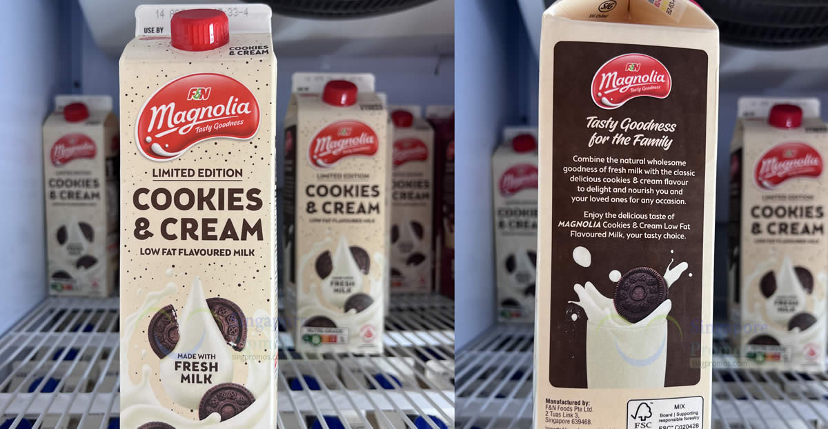 Featured image for F&N Magnolia Cookies and Cream Milk going at 2-for-$6.55 at Fairprice till 20 Mar 2024