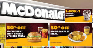 Featured image for (EXPIRED) McDonald’s S’pore 50% off Big Breakfast Meal, McChicken Meal, 1-for-1 Brownie Mcflurry on Mar 25, 2024