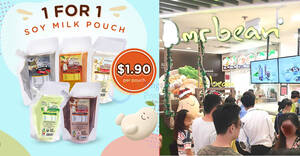 Featured image for Mr Bean offering 1-for-1 Soy Milk Pouches at $1.90 each at selected stores till 31 March 2024