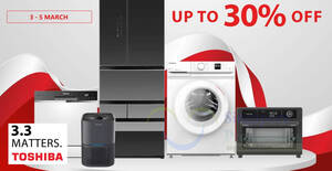 Featured image for (EXPIRED) Toshiba S’pore offers up to 30% off at 3.3 online sale from 3 – 5 Mar 2024