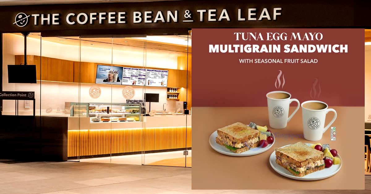 Featured image for Coffee Bean S'pore Launches Tuna Egg Mayo Sandwich Breakfast Set at S$10 for 2 sets from 29 April 2024